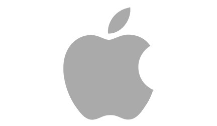 Apple logo in gray.