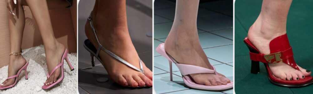 Elevated Flip Flops are one of today's Y2K Trends in Beauty and Fashion