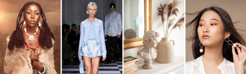 Spring/Summer trends include travel clothes, Greek decor and celestial beauty for 2024.