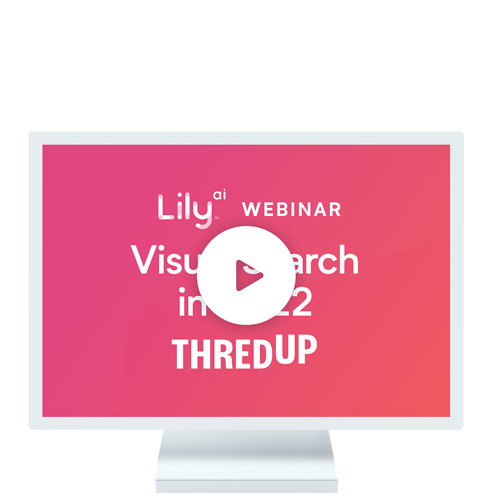 Computer with a preview of Lily AI's visual search webinar.