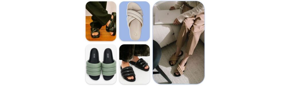 a wellness-focused fashion trend 2024 are puffy sandals