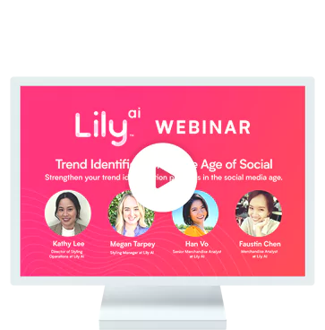 Computer screen showing a preview of Lily AI's "Trend Identification in the age of social" webinar.